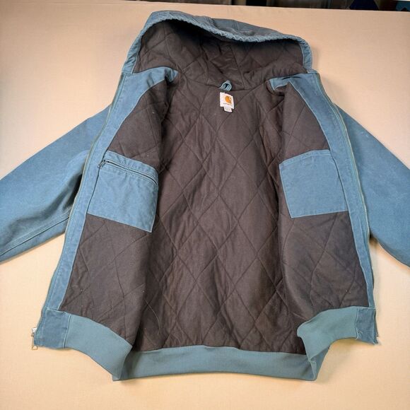 Women's XL Carhartt Hooded Active Jacket Rare Dark Teal WJ130-443 - Picture 4 of 9